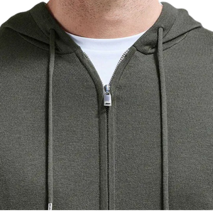 Sweat-shirt à capuche zippé en maille mercerisée de qualité supérieure, personnalisé, décontracté, à manches longues, style streetwear, imperméable et coupe-vent pour l'hiver - Product Image 5
