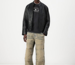 Solid Color Warm Plus <b>Velvet</b> Biker Style <b>Men</b> Leather <b>Jacket</b> Hooded Customized Motorbike Leather <b>Jacket</b> Original Sheep Leather - Product Image 4
