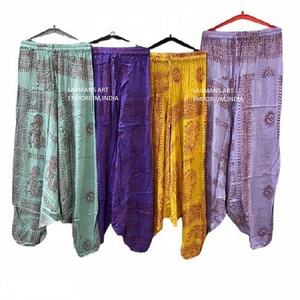 Pyjama sarouel imprimé om rayonne pantalon sarouel design imprimé om pyjama ample sarouel imprimé rayonne pyjama imprimé om tendance - Product Image 1