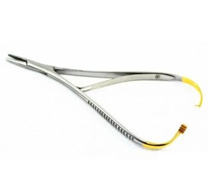 Portaagujas manual Mathieu de 14 cm con punta de carburo de tungsteno, instrumento quirúrgico hecho de acero, portaagujas quirúrgico en venta - Product Image 5