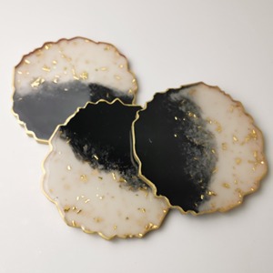 Natural Resin <b>Coaster</b> Set Luxury Mother of Pearl Design Round Shaped Bulk <b>for</b> <b>Drinks</b> Tea or Coffee and Beverage Use Available - Product Image 6