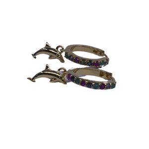 Joyería de Plata de Ley 925 Chapada en Oro para Bodas, Juego de Aretes con Múltiples Piedras Preciosas de Zafiro para Mujer - Product Image 3