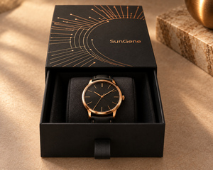 Boîte à montre personnalisée SunGene en cuivre noir - Product Image 2