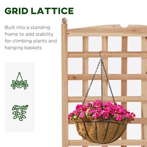 24\" X 12\" <b>Wooden</b> Raised Garden <b>Bed</b> with Trellis Outdoor Drainage Planter <b>Box</b> for Climbing Vine Plants & Flowers - Product Image 4