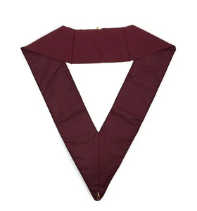 Custom Maroon V-Neck Masonic Collar with Gold Trim Emblem Classical Design <b>Sew</b>-On Badge Garment Application - Product Image 6