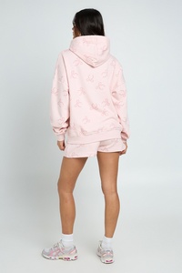 Custom DTF <b>Womens</b> Hoodie <b>Shorts</b> Set Polyester Cotton Casual Streetwear Personalized Print OEM Lounge Matching Two Piece Set - Product Image 5