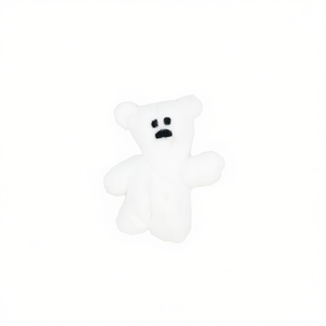 Ornamento Decorativo Orso di Peluche Bianco 6x10cm per Halloween - Product Image 1