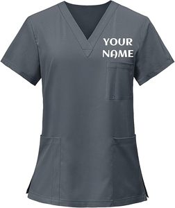 Tenue d'infirmière médicale d'hôpital à manches courtes en mélange coton-polyester, col en V, pour femme, best-seller - Product Image 5