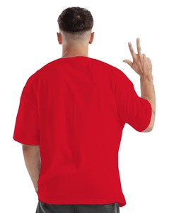 Camiseta Oversize para Hombre de Algodón con Hombros Caídos, Manga Corta, Estampado Gráfico, Bajo sin Rematar, Estilo Urbano y Ajuste Holgado - Product Image 3
