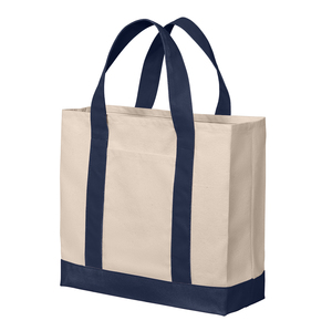 Custom Logo Printed Adjustable Washable <b>Canvas</b> Tote Bag Beige with Purple Trim Eco Friendly <b>Large</b> Capacity <b>Plain</b> Design - Product Image 4