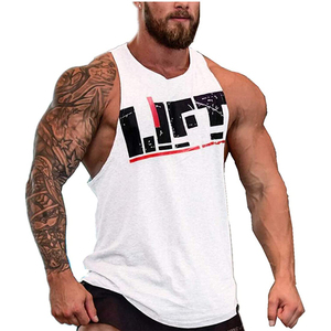 Men's White Sleeveless <b>Tank</b> <b>Top</b> with Solid Black <b>Red</b> Stand Collar Casual Breathable Quick Dry Heat-Transfer Printed Knitted Fit - Product Image 1