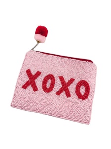 Porte-monnaie en forme de cœur avec broderie à la main XOXO, design tendance et élégant, multicolores, perles avec couleur personnalisée - Product Image 6