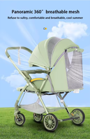 Poussette Métallique Haute Qualité pour Bébé 0-6 Mois, Réversible, Grandes Roues, Légère, Pliable, Antichoc, Capacité de Charge 15kg