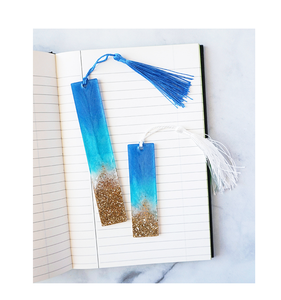 Marcapáginas de Resina de Diseño Único, Hecho a Medida, con Piedras Azul Cielo y Blancas, el Mejor Regalo para Amantes de los Libros - Product Image 3