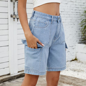 Shorts de Mezclilla para Mujer al por Mayor, Shorts de Tela de Mezclilla Ligera, Shorts de Mezclilla Casuales de Verano, Empaque Personalizado - Product Image 3
