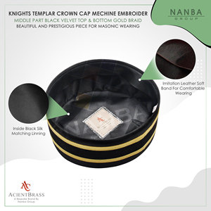 Casquette Couronne des Templiers – Noire avec Badge Brodé - Product Image 5