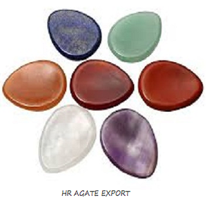 Cristal naturel fait à la main Style d'art populaire Chakra Worry Stone Gemstone Agate for Love Thumb Healing Wedding Decoration & Gifts - Product Image 1