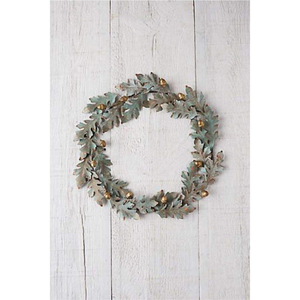 Unique Handmade Metal Wreath with Leafy Botanical Design for Rustic Farmhouse <b>Front</b> <b>Door</b> <b>Decoration</b> - Product Image 2