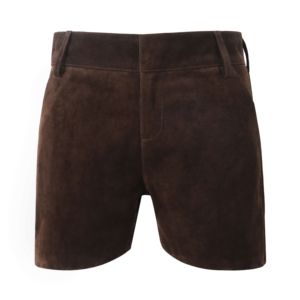 Shorts en daim marron de qualité supérieure pour femmes, style western vintage, bermudas en cuir véritable, fournisseur et fabricant en gros - Product Image 1