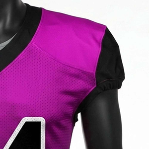 Camiseta de Fútbol Americano Personalizada para Hombre, Diseño Degradado Negro 24, Sublimada, de Malla Transpirable, Manga Corta, Cuello en V, para Equipo - Product Image 5