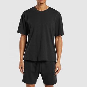 100% algodón de gran tamaño para hombre, camisetas negras lisas con estampado personalizado, manga corta de talla grande, Camiseta de punto en blanco para gimnasio, camiseta Formal - Product Image 1