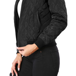 Veste bomber d'hiver pour femmes, veste matelassée chaude, streetwear tendance, fournisseur en gros OEM ODM personnalisé - Product Image 4