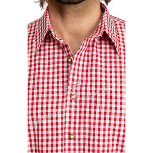 Chemises de fête Oktoberfest pour hommes à manches courtes, blanches et rouges, style bavarois, prix raisonnable, service OEM - Product Image 5