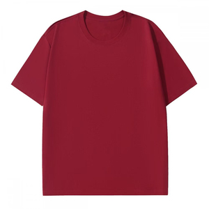 เสื้อยืดคอกลมแขนสั้นทรงโอเวอร์ไซส์สีครีมสำหรับผู้ชาย ผ้าฝ้ายเจอร์ซีย์ถัก 100% สีพื้น สวมใส่สบาย ทรงปกติ - Product Image 3