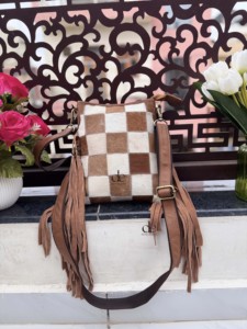 Western Pattern Cowhide Leather Fringe <b>Bag</b> Hand Tooled Carving Beautiful Party Wear <b>Bags</b> for Women's Multi Use Messenger <b>Bag</b> - Product Image 4