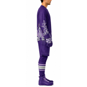 Nouveaux ensembles d'uniformes de hockey sur glace personnalisés de haute qualité, respirants, antibactériens, écologiques, en spandex/coton, pour adultes unisexes - Product Image 4