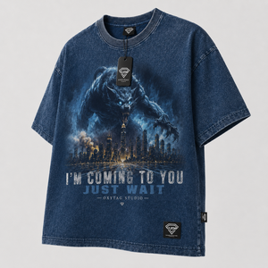 Camiseta Gráfica Oversize de Algodón Pesado con Lavado Ácido Estilo Urbano Streetwear Unisex con Hombros Caídos Fabricación Personalizada - Product Image 1