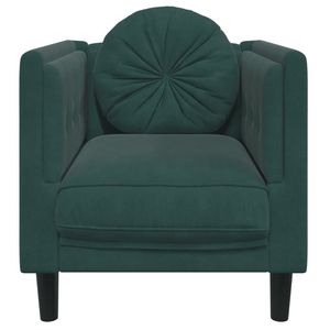 Poltrona in Velluto Verde Scuro con Struttura in Legno Massello, Arredamento Standard per Soggiorno - Product Image 4