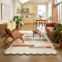 Luxuriöser Moderner Geometrischer Handgetufteter Wollteppich 3D Geschnitztes Abstraktes Muster Großflächiger Teppich für Wohnzimmer Hochwertige Teppiche
