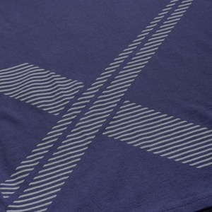 Camiseta de Manga Corta con Cuello Redondo Azul Marino para Hombre, con Estampado Geométrico, Corte Ajustado, Informal, de Algodón Tejido - Product Image 6