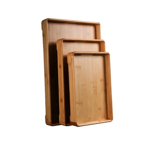 Square Wooden <b>Serving</b> Tray With Metal Handles Handmade Solid Wood Engraved Vintage Design <b>Dish</b> & Plate Kitchen Ware <b>Set</b> - Product Image 3