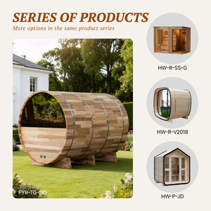 Sauna extérieur professionnel de qualité supérieure pour le marché français, certifié ETL, avec WiFi intelligent, en cèdre rouge multi-pièces, pour spa à domicile - Product Image 4