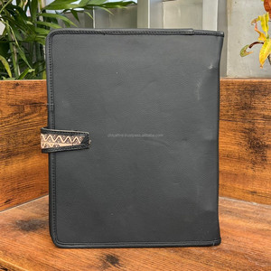 Personalized Cowhide Leather Portfolio <b>Binder</b> <b>3</b> <b>Ring</b> With Zipper for Men Women Refillable Notebook Cover Document Holder Folders - Product Image 6