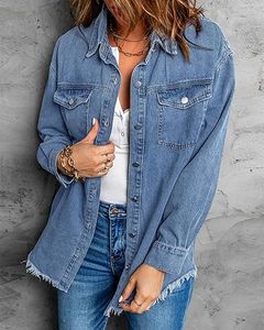 Wholesale Custom Logo Front 100% Cotton Men's Winter <b>Jeans</b> Jacket High Quality Casual Breathable Eco-Friendly Quick Dry Outdoor - Product Image 4