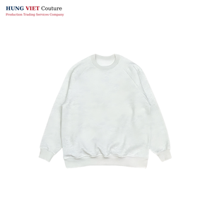 High Quality Custom Oversized Men's <b>White</b> <b>Sweatshirt</b> Embossed for Puff Print Casual Style Sweater Solid Pattern Blank Hoodie - Product Image 1