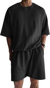 Ensemble deux pièces pour homme Ryehack, t-shirt à col rond et short d'été, ensembles de survêtements, ensembles de sport avec poches - Product Image 5