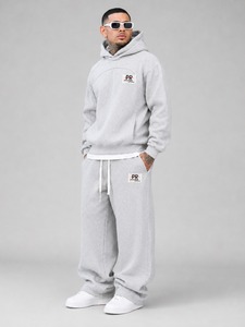 Survêtement respirant mi-lourd en molleton 100 % coton, délavé effet soleil, coupe oversize, streetwear hiver, avec logo brodé personnalisé - Product Image 5