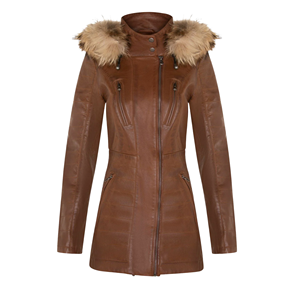 Women’s Genuine <b>Leather</b> Quilted <b>Brown</b> <b>Jacket</b> Long Sleeve Premium Winter Wear - Product Image 1