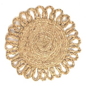 Set de table rond en jacinthe d'eau naturelle rustique, tissé à la main, écologique, pour la décoration de la maison, des restaurants et des hôtels - Product Image 4