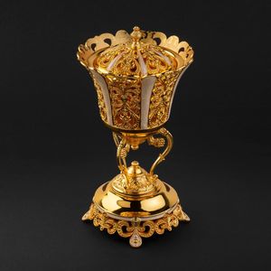 Elegant Metal Incense Burner With Ventilated Design For Incense Sticks <b>Cones</b> And Aromatic Resins - Product Image 1