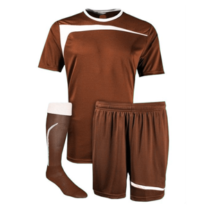 Custom Men's Soccer Uniform Set Maroon White Stripe <b>Polyester</b> Moisture Wicking Short Sleeve Jersey Shorts <b>Socks</b> - Product Image 6