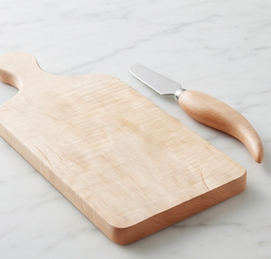Juego de cuchillo y tabla para queso de acero inoxidable con acabado plateado y mango de madera, utensilios de cocina para cortar queso en la cocina. - Product Image 3