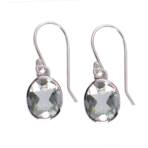 Venta al por Mayor de Pendientes de Plata de Ley 925 100% Pura con Gancho, Gema de Amatista Verde, Joyería Fina, Proveedor y Fabricante Indio - Product Image 1