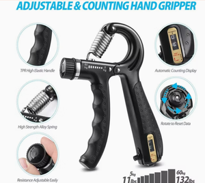 Entrenador de Fuerza de Agarre Ajustable con Mango de Plástico Negro y Contador Digital para Ejercicios de Fitness - Product Image 3