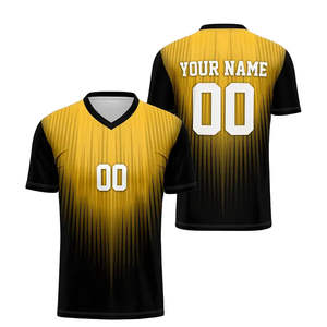 Camiseta de Fútbol 100% Poliéster Transpirable Antibacteriana de Secado Rápido con Cuello en V, Corte Holgado, Manga Corta, Tallas Grandes, Personalizable - Product Image 4