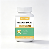 Capsules de vitamine D3 végétaliennes K2 MK-7, complément pour l'absorption du calcium, soutien de la densité osseuse et du système immunitaire (OEM/ODM)